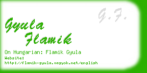 gyula flamik business card